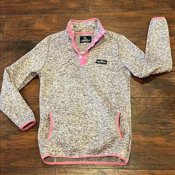 Simply Southern Tops - Simply Southern pink/black heather pullover small